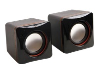 MCL Mini Haut-parleurs 2 x 2W RMS – 120W PMPO alimentés par l USB – Noir