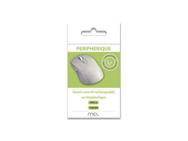 MCL MP2A99ASS619WBIBR – Souris sans fil rechargeable en bioplastique