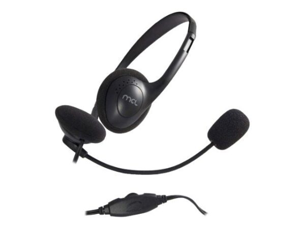 MCL-SAMA Casque stereo avec micro controle volume integre – Noir