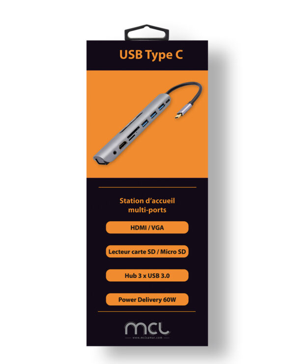 MCL USB Type-C to Gigabit Ethernet adapter with 3 ports hub USB 3.0