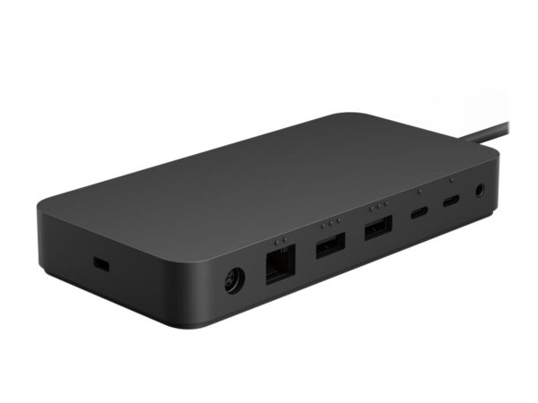 MICROSOFT Surface – Dock Thunderbolt 4 – Station daccueil – 3xUSB-C – 3xUSB 3.2 – Ethernet – Audio Jack – GigE – 165W – Noire