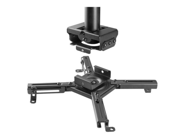 NEOMOUNTS CL25-550BL1 Support de plafond pour vidéoprojecteur – h 74.5-114.5 cm – installation facile – orientable