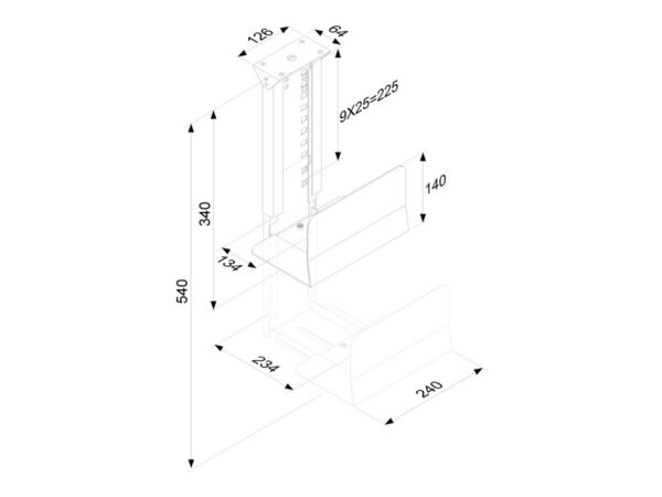 NEOMOUNTS CPU-D200BLACK Support pour ordinateur – max 30 kg – universel