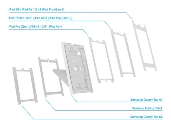 NEOMOUNTS DS15-630WH1 Support de bureau et mur pour tablette 9.7-11p – verrouillable