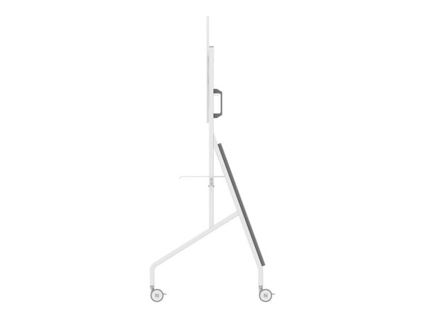 NEOMOUNTS FL50-525WH1 Support au sol mobile pour écran 55-86p – étagère multimédia incluse – installation rapide – TÜV