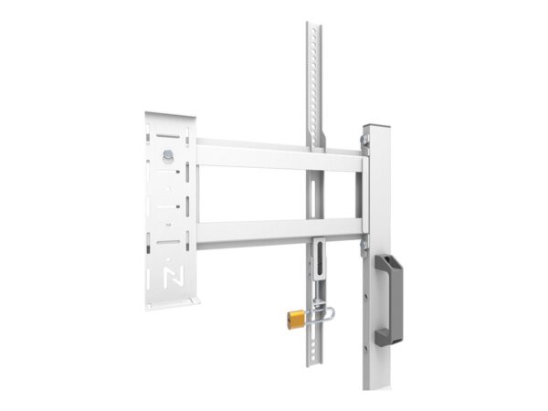 NEOMOUNTS FL50-525WH1 Support au sol mobile pour écran 55-86p – étagère multimédia incluse – installation rapide – TÜV