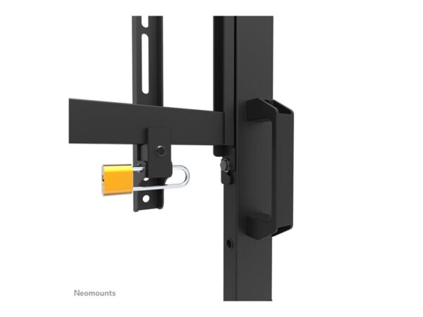 NEOMOUNTS FL50-575BL1 Support au sol mobile pour écran 65-110p – étagère multimédia incluse – installation rapide – TÜV