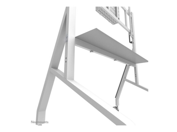 NEOMOUNTS FL50-575WH1 Support au sol mobile pour écran 65-110p – étagère multimédia incluse – installation rapide – TÜV