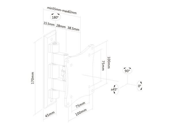 NEOMOUNTS FPMA-W810 Support décran mural 10-27p – orientable