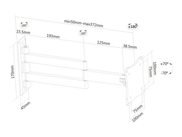 NEOMOUNTS FPMA-W830 Support décran mural 10-27p – orientable