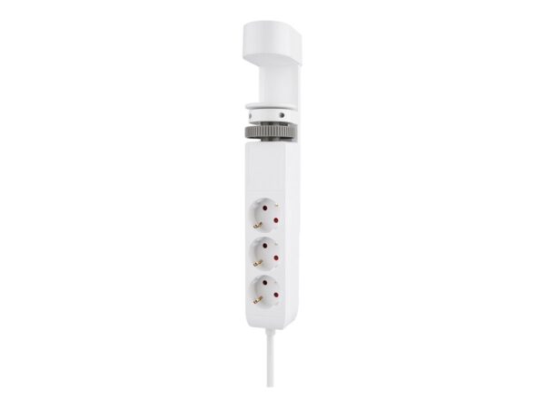 NEOMOUNTS VOLT Desk Clamp socket with Quick-charge USB Ports clamp 0-50mm 3x type-F 230V 1x USB-A 18W 2x USB-C 20W