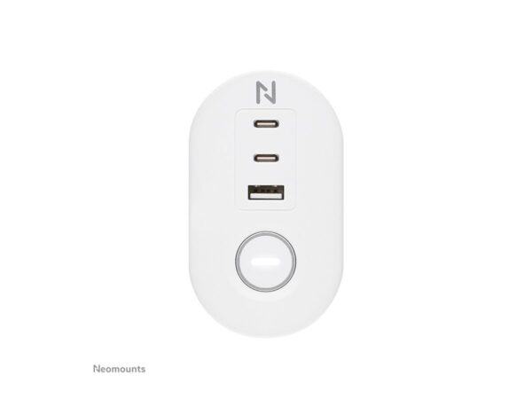 NEOMOUNTS VOLT Desk Clamp socket with Quick-charge USB Ports clamp 0-50mm 3x type-F 230V 1x USB-A 18W 2x USB-C 20W