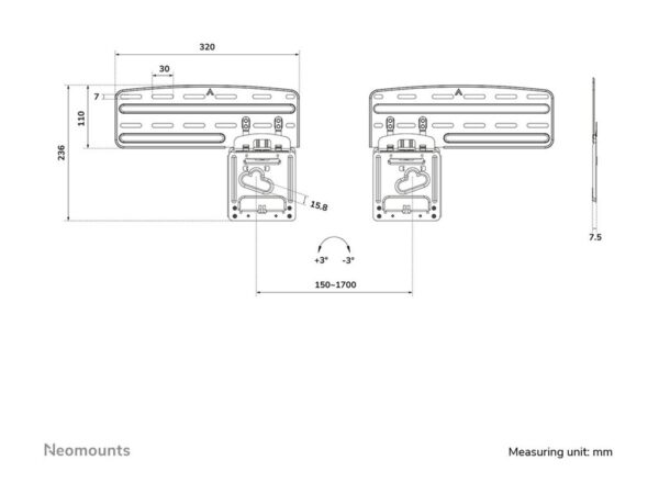NEOMOUNTS WL30-265BL1 Support pour écran mural 43-85p écrans Samsung – ultra-plat