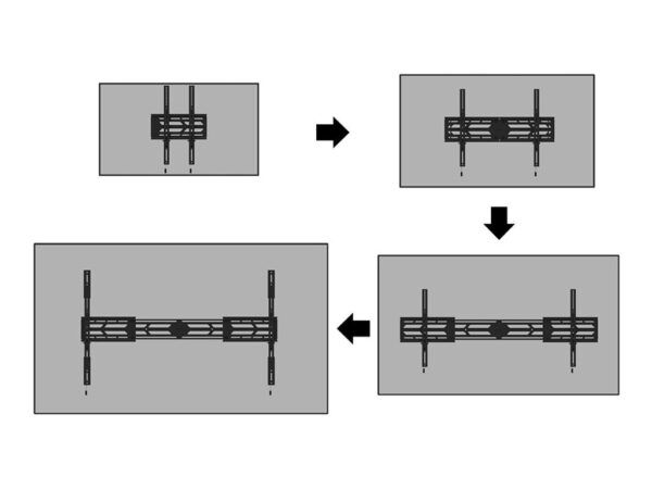 NEOMOUNTS WL30S-950BL19 Support mural fixe pour écran 55-110p – robuste – verrouillable – paysage et portrait