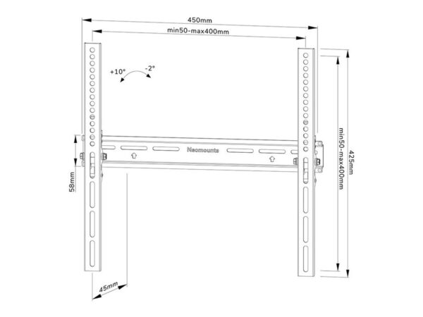 NEOMOUNTS WL35-350BL14 Support pour écran mural 32-65p – inclinable – verrouillable – installation facile
