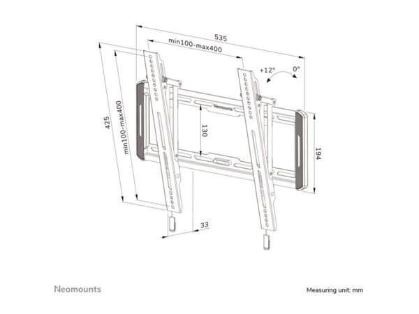 NEOMOUNTS WL35-550BL14 Support pour écran mural 32-75p – inclinable – installation facile