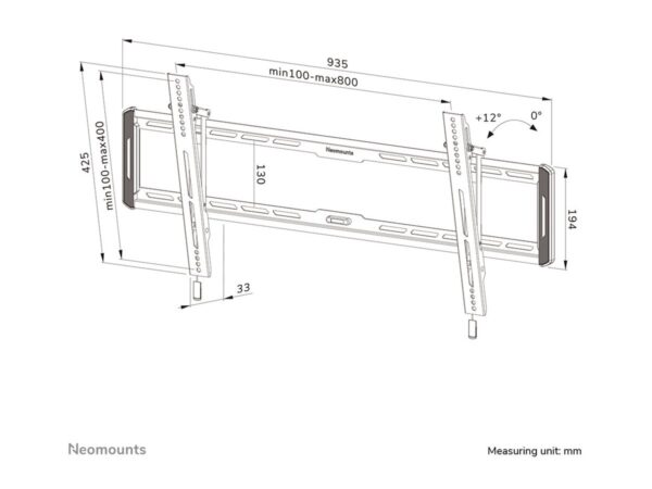 NEOMOUNTS WL35-550BL18 Support pour écran mural 43-86p – inclinable – installation facile