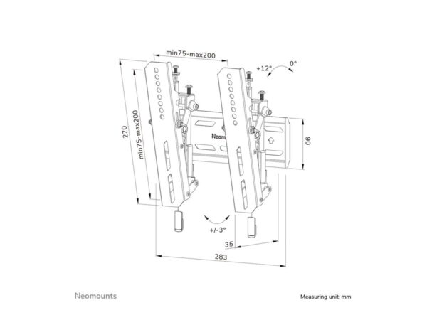 NEOMOUNTS WL35S-850BL12 Support pour écran mural 24-65p – inclinable – verrouillable – installation rapide