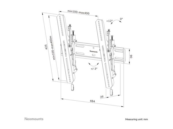 NEOMOUNTS WL35S-850BL14 Support pour écran mural 32-75p – inclinable – verrouillable – installation rapide
