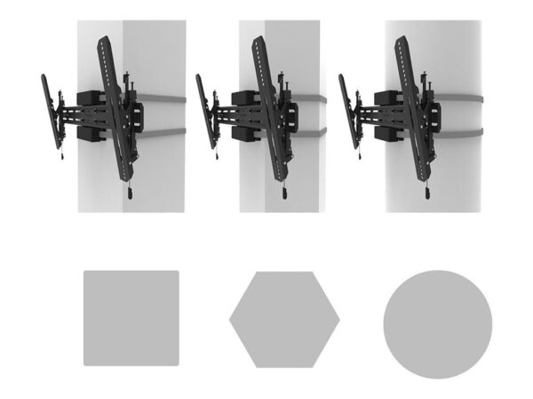 NEOMOUNTS WL35S-910BL16 Support de pilier pour écran 40-75p – inclinable – verrouillable – diam. 25-100 cm – portrait