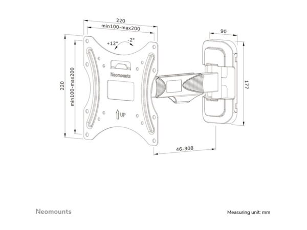 NEOMOUNTS WL40-540BL12 Support pour écran mural 32-55p – orientable – installation facile