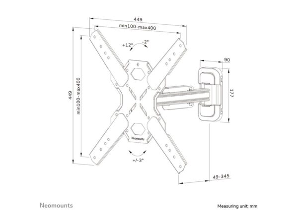 NEOMOUNTS WL40S-840BL14 Support pour écran mural 32-65p – orientable – installation rapide