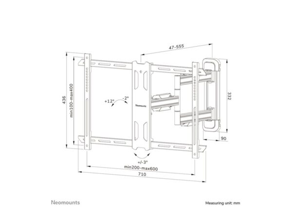 NEOMOUNTS WL40S-850BL16 Support pour écran mural 40-70p – orientable – installation rapide