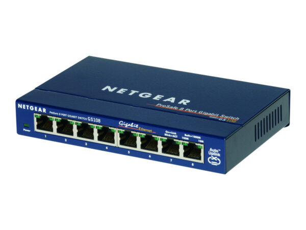 NETGEAR SWITCH 8 PORTS 10/100/1000 MBPS VERSION BOITIER METAL NON MANAGEABLE – NON RACKABLE