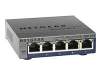 NETGEAR Switch configurable ProSAFE Plus GS105Ev2 – 5 ports 10/100/1000 RJ45 boitier metal