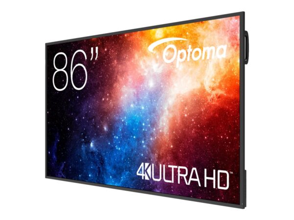 OPTOMA N3861K Écran LED 86″ – 4K UHD 24/7j – 4Go/32Go – 450cd/m²- sans fil 2.4G/5G – 3H + USB-C – RJ45 Android 11