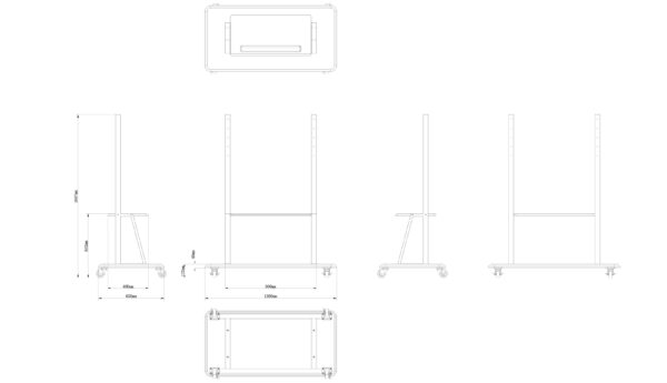 OPTOMA ST01 Mobile trolley with easy installation adjustment and mobility for OP651RKe OP751RKe OP861RKe multi-touch interactive