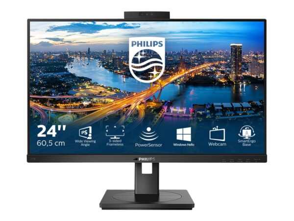 PHILIPS 242B1H/00 23.8p 1920×1080 IPS Flat H/A 150 MM Pivot 3 SIDE FRAMELESS TUV Eye certifierad USB HUB SPEAKERS