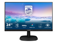PHILIPS 243V7QJABF – Écran LED – 24 – 1920 x 1080 Full HD (1080p) – IPS – 250 cd/m² – 1000:1 – 5 ms – HDMI, VGA, DisplayPort – HP