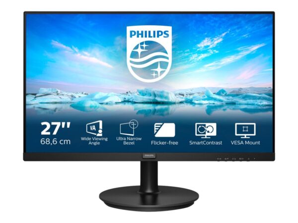 PHILIPS 271V8L/00 27p VA LCD FHD 1920×1080 16:9 3000:1 250cd/m2 4ms VGA HDMI