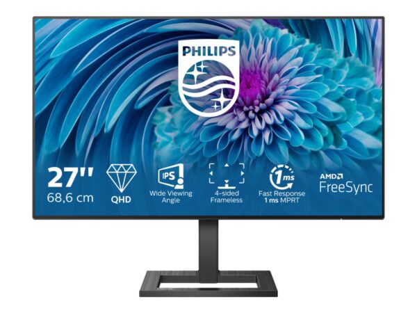 PHILIPS 275E2FAE/00 E-Line 27p IPS Flat 2560×1440 16:9 1000:1 350cd/m2 75Hz 1ms MRPT SPEAKERS DP 2xHDMI VESA 100×100