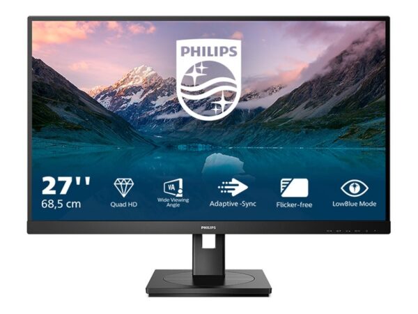 PHILIPS 275S9JML/00 27p 2560×1440 VA Flat 300cd/m2 4ms GtG 75Hz USB HUB SPEAKERS DP HDMI H/A 130MM Pivot TCO 9 SLINE
