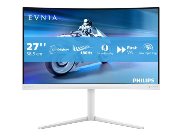 PHILIPS 27M2C5201L/00 27p Curved Gaming Monitor 1920×1080 180Hz 1ms 2xHDMI DP white
