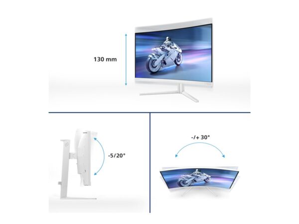 PHILIPS 27M2C5501/00 27p Curved Gaming Monitor 2560×1440 180Hz 1ms 2xHDMI DP white