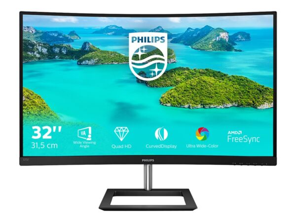 PHILIPS 325E1C/00 – 31.5pcs – INCURVE – QHD – MVA – VGA – HDMI – DP -AUDIO