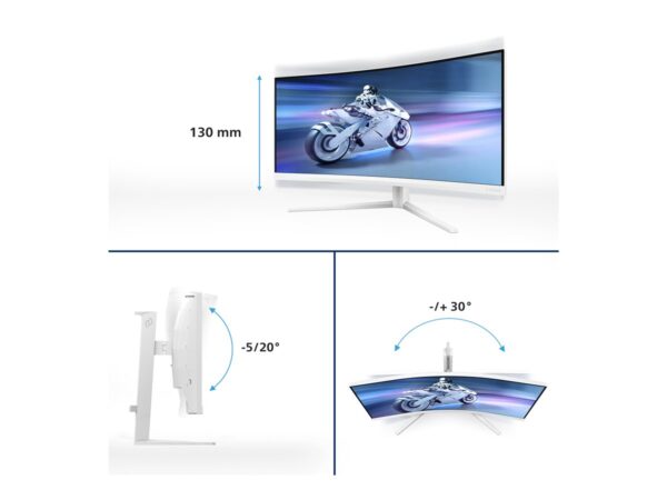 PHILIPS 34p 3440×1440 VA 130mm EVNIA 5000 Ambiglow Curved WQHD 180Hz Fast VA 1ms GtG HDR10 USB 4x USB 3.2