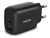 PHILIPS Chargeur secteur 18W 1 port USB Type C et 1 USB-A