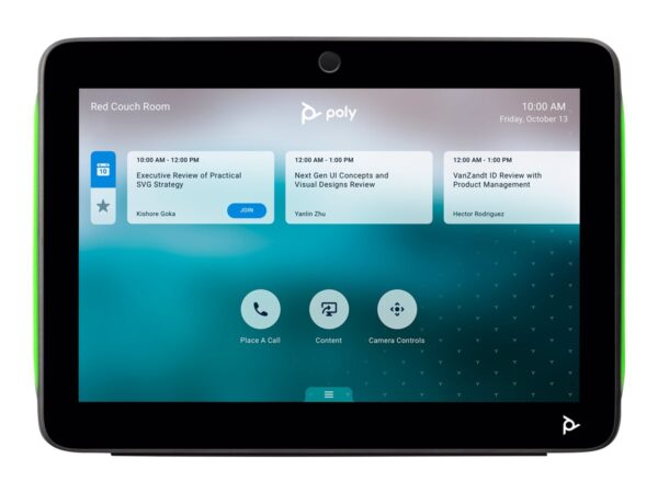POLY TC10 – BLACK Stand-alone 10p room scheduler touch control for use with Poly G7500 Studio X family ZRoW