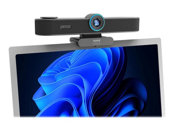 PORT DESIGNS 4K Conference Camera With Autoframing All-In-One Conference Cam Regroups Camera + Microphone + Speaker