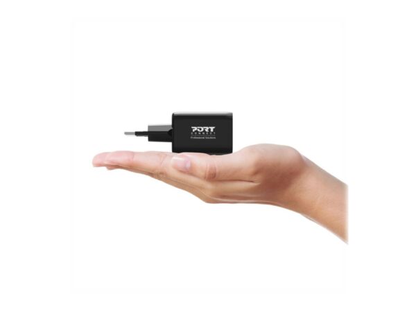PORT DESIGNS 65W Gan Charger USB-C & USB-A Gallium Nitride Gan Technology More Efficient Smaller Lighter And Less Energy Consuming