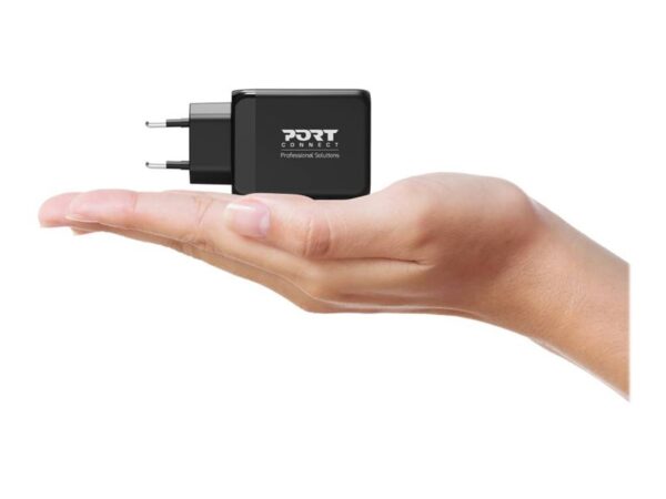 PORT DESIGNS 65W Gan Charger USB-C & USB-A Gallium Nitride Gan Technology More Efficient Smaller Lighter And Less Energy Consuming