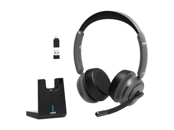 PORT DESIGNS Binaural Headset Bluetooth With Base – Pro