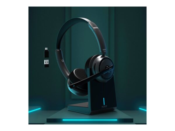 PORT DESIGNS Binaural Headset Bluetooth With Base – Pro