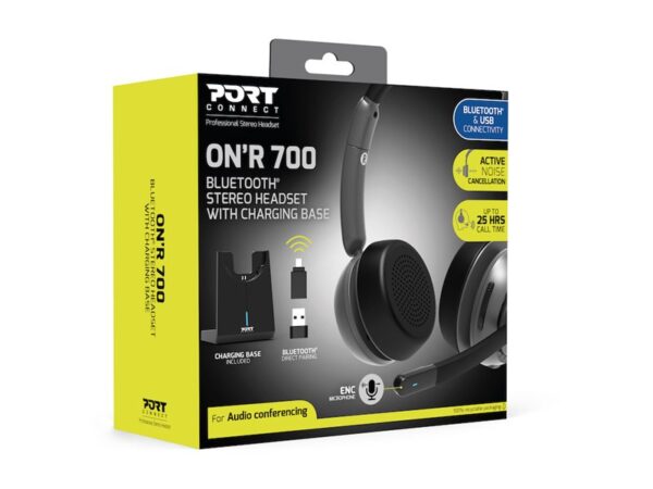 PORT DESIGNS Binaural Headset Bluetooth With Base – Pro