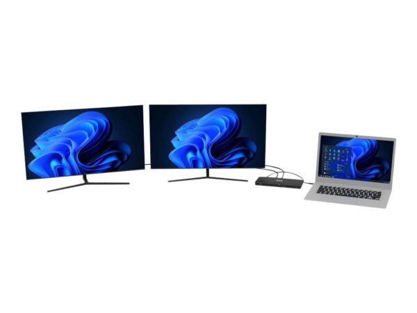 PORT DESIGNS Docking Station 2x 2K Combo USB-A USB-C Double Video Displays up to 2K HDMI 1.4 1080p USB Type C & USB Type A 3.0