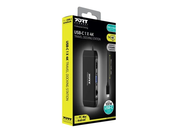 PORT DESIGNS Docking Type C TRAVEL 1x 4K PD 100W